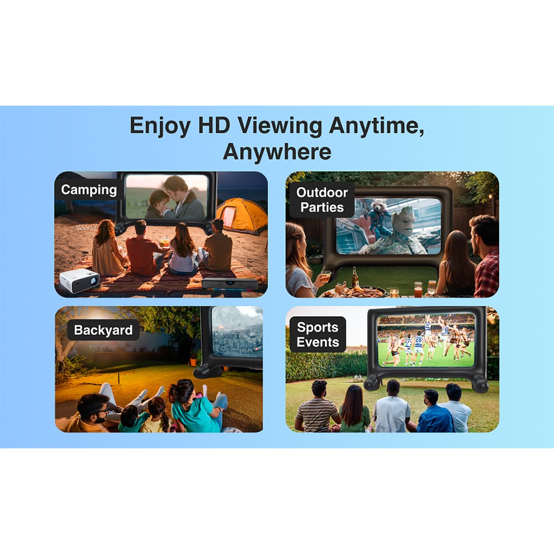 Laser Outdoor Cinema: Full HD Projector, 144" Screen & Soundbar PJT-BYCBL-040