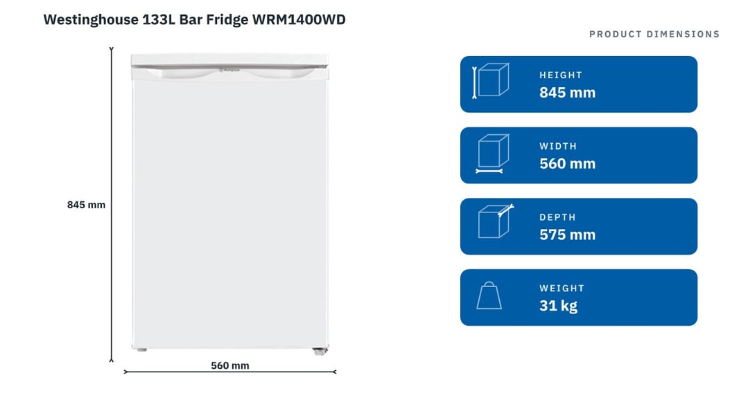 Westinghouse 133L Bar Fridge WRM1400WD