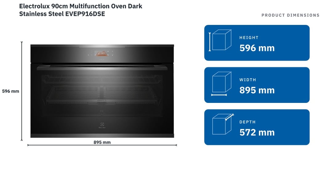 Electrolux 90cm Multifunction Oven Dark Stainless Steel EVEP916DSE