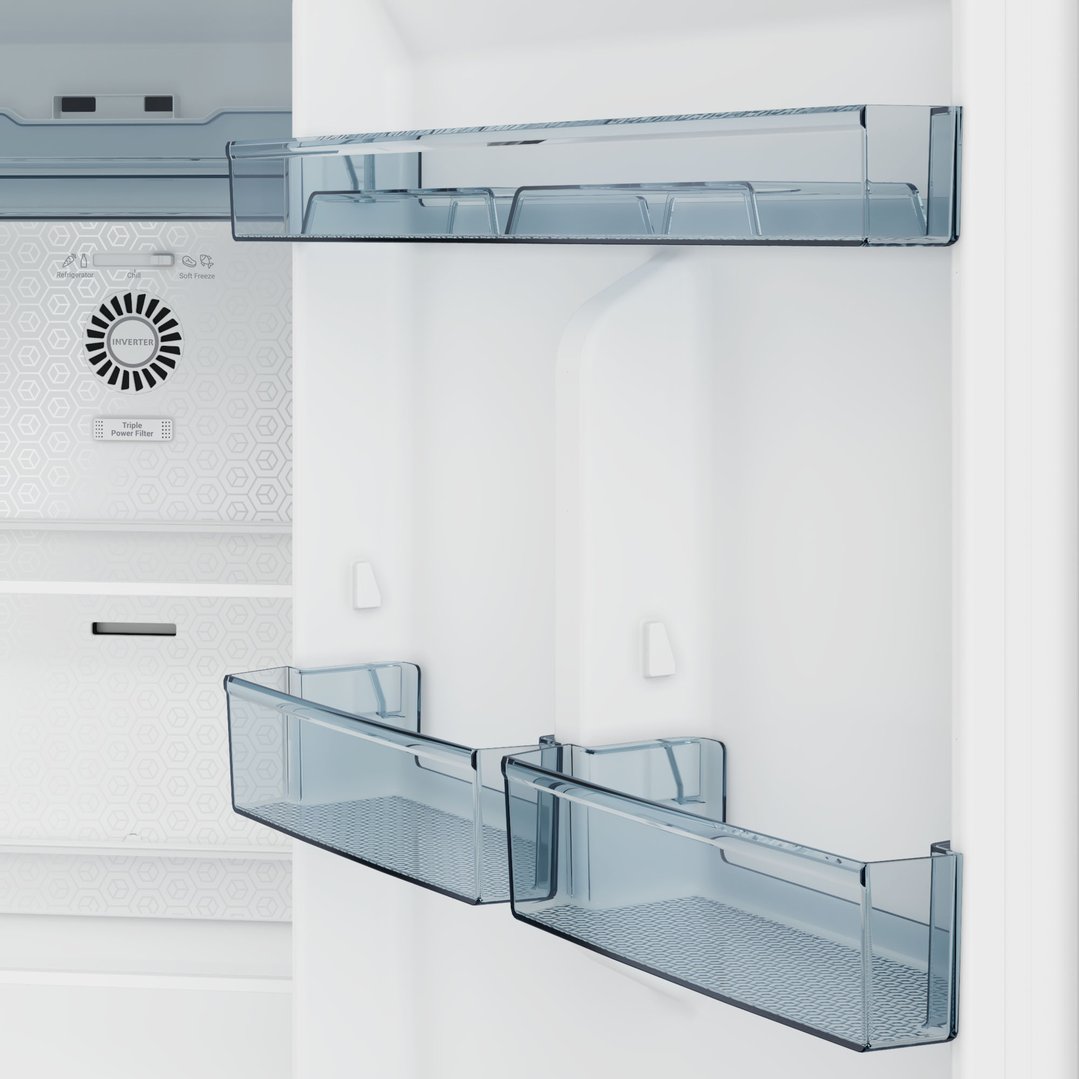 Hitachi 374L White Top Mount Fridge HRTN6408SPWHAU