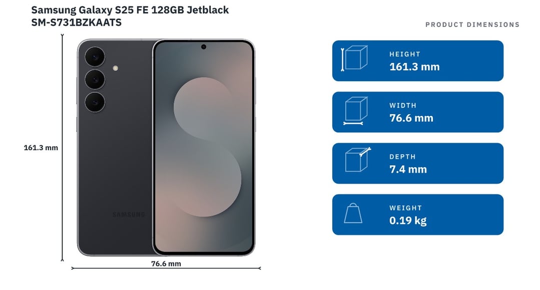 Samsung Galaxy S25 FE 128GB Jetblack SM-S731BZKAATS