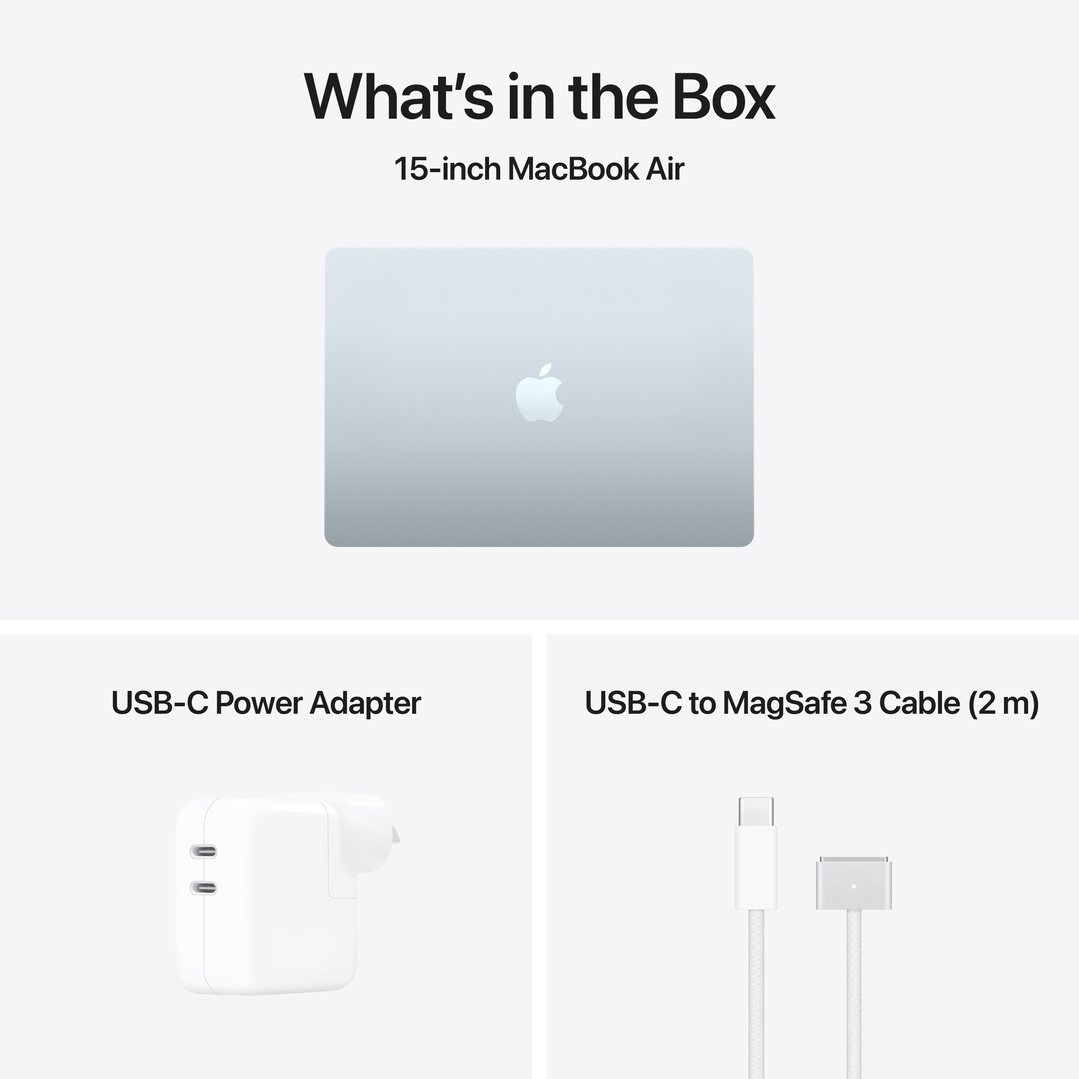 Apple 15" MacBook Air M5 chip with 10‑core CPU and 10‑core GPU, 16GB, 512GB SSD - Sky Blue MDVQ4X/A