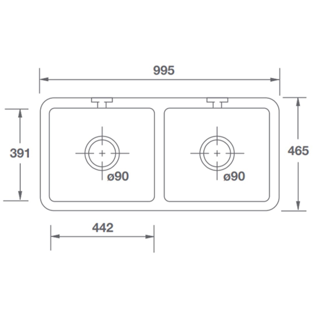 Shaws Double Bowl 1000 Sink SCLD101WH