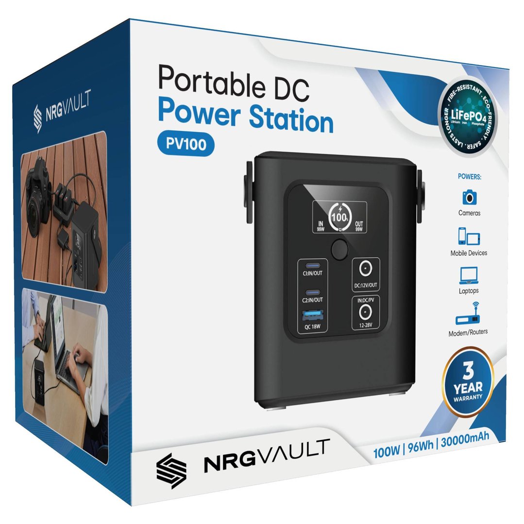 Nrgvault 100W Portable Power Station PWR-PV100-035