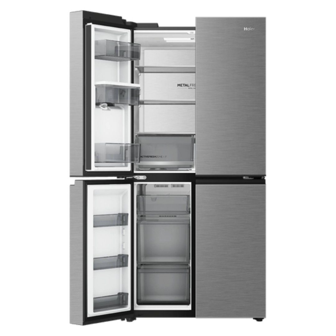 Haier 574L, Quad Door Refrigerator Freezer, Water, Non-Plumbed, Silver HRF590YHS