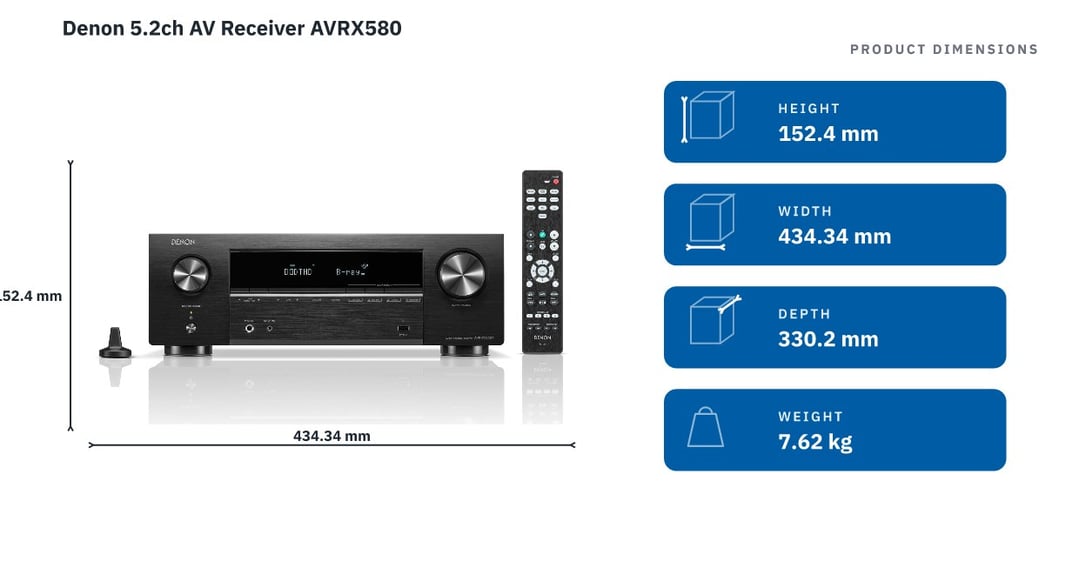 Denon 5.2ch AV Receiver AVRX580