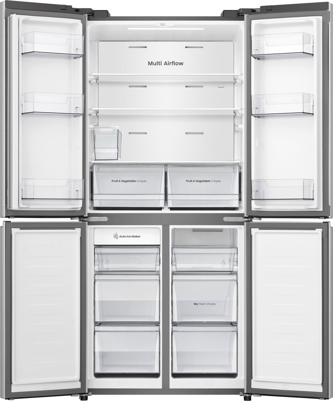 Hisense 483L PureFlat Slim French Door Fridge, Stainless Steel HRCD483TSW