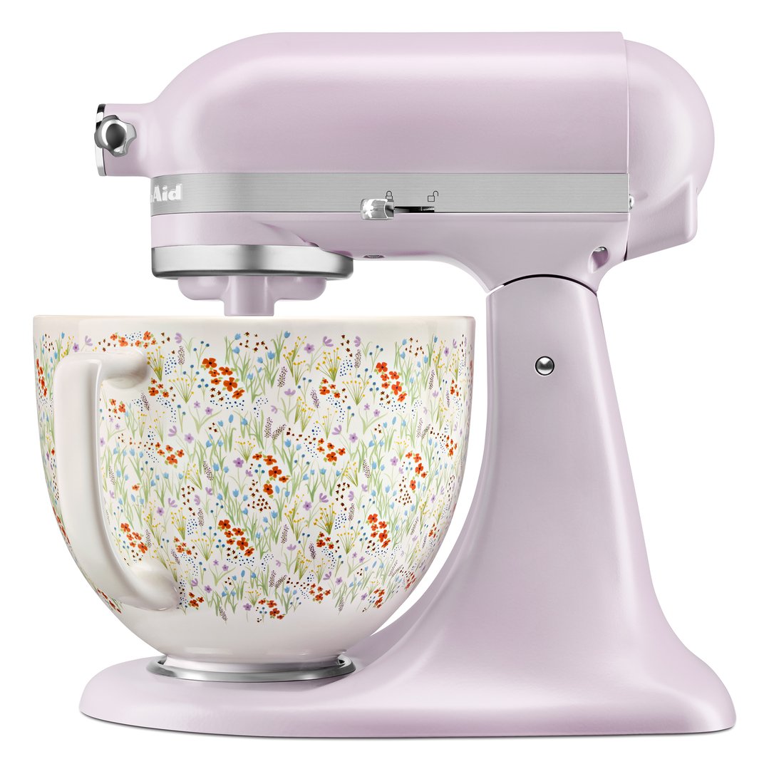 Kitchenaid KSM156 Artisan Tilt-Head Stand Mixer with Ceramic Floral Bowl - Wildflower 5KSM156CXAWF