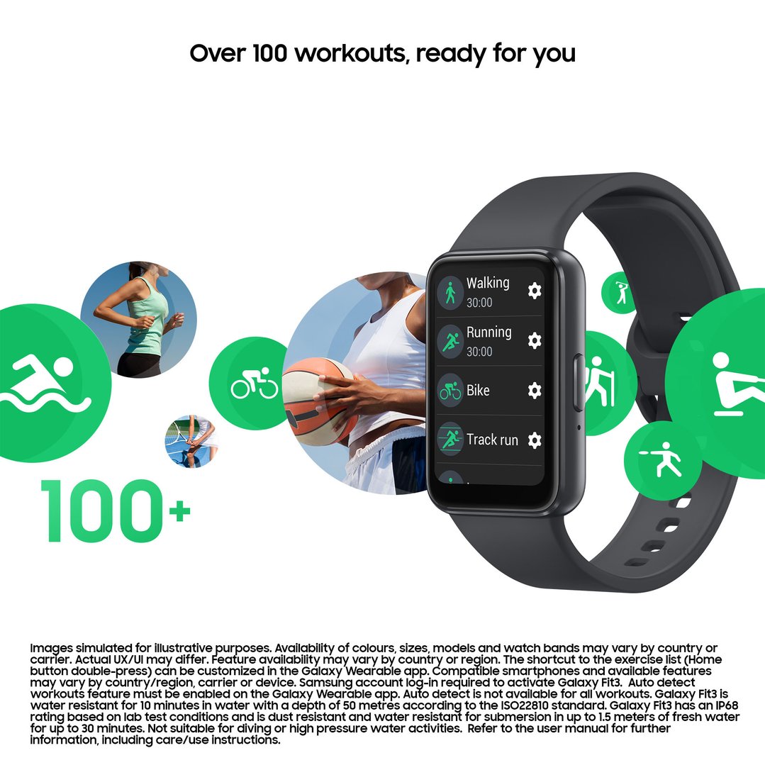 Samsung Galaxy Fit3 Bluetooth - Grey SM-R390NZAAXSA