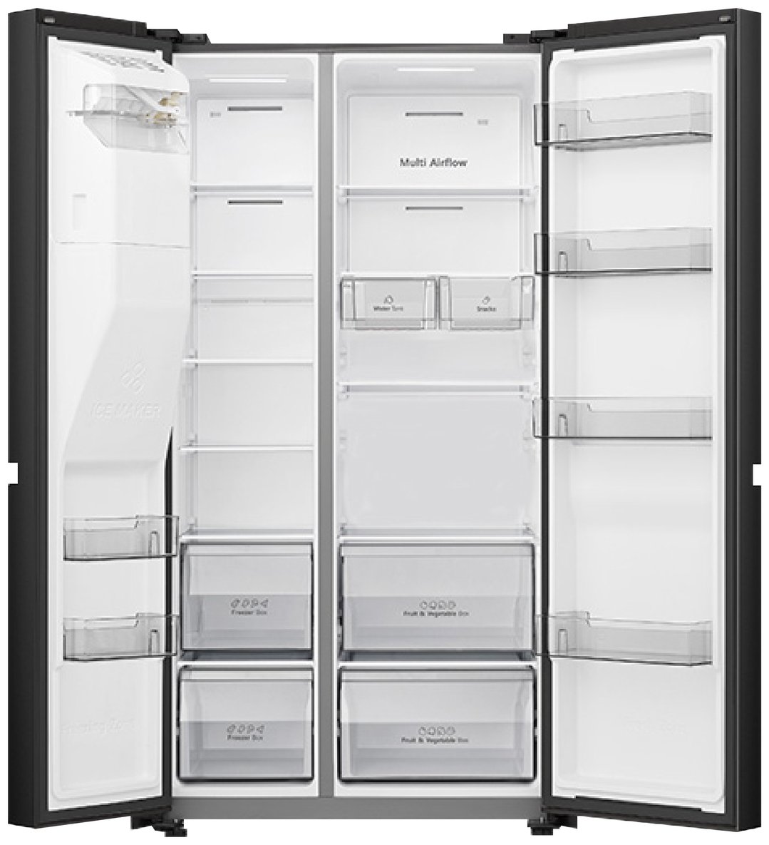 Hisense 632L Side by Side Black Fridge HRSBS633BW