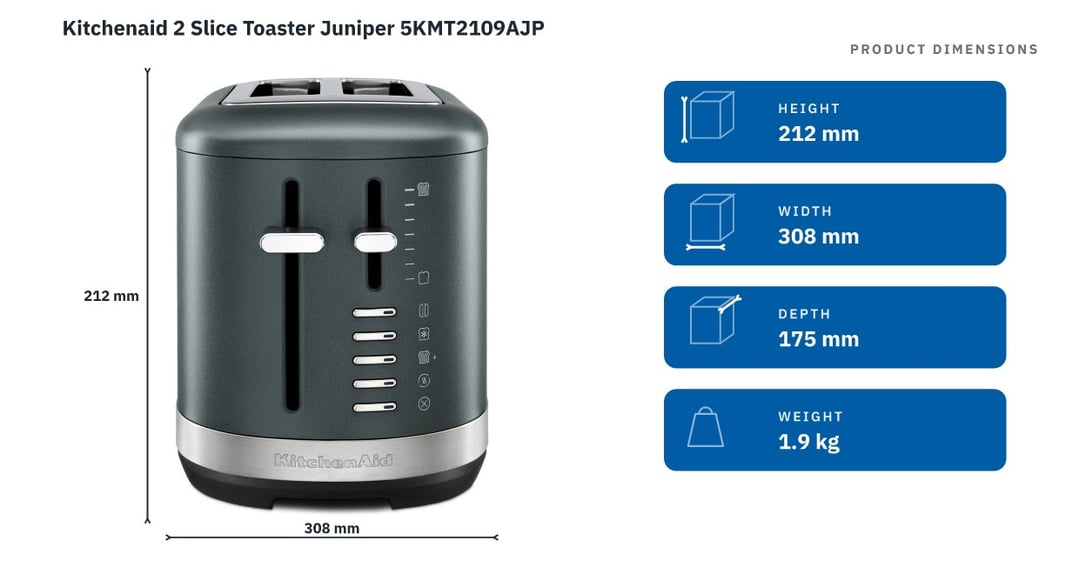Kitchenaid 2 Slice Toaster Juniper 5KMT2109AJP