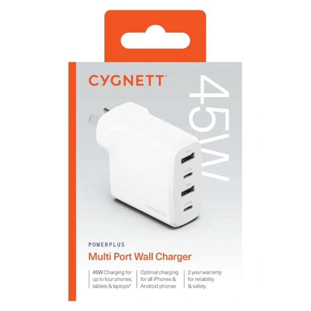 Cygnett PowerPlus Multi Port Wall Charger 45W - White CY4769PDWCH
