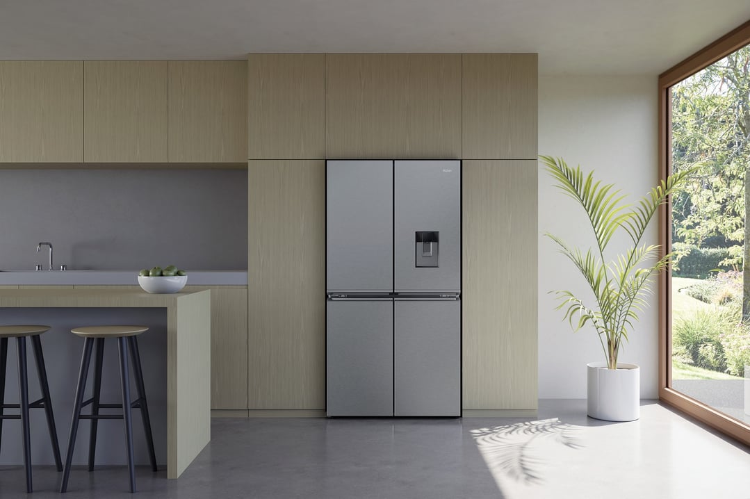 Haier Quad Door Refrigerator Freezer, 91cm, 623L Satina HRF680YS