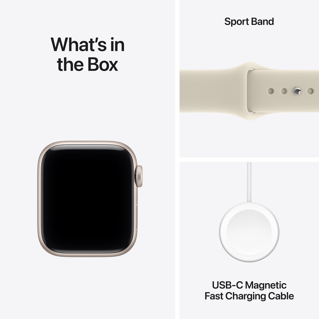 Apple Watch SE 3 GPS + Cellular 40mm Starlight Aluminum Case with Sand Sport Band - S/M MJLC4X/A