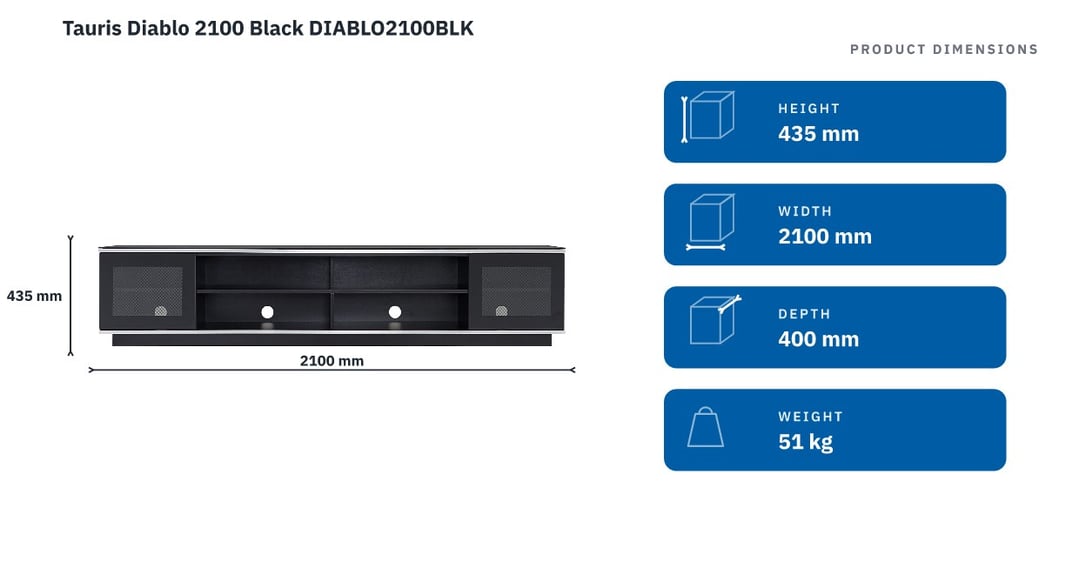 Tauris Diablo 2100 Black DIABLO2100BLK — product dimensions