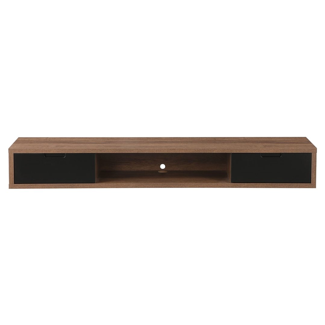 Criterion Air Wall Mount Entertainment Unit 1800mm Dark Oak Shelf AIR1800DO