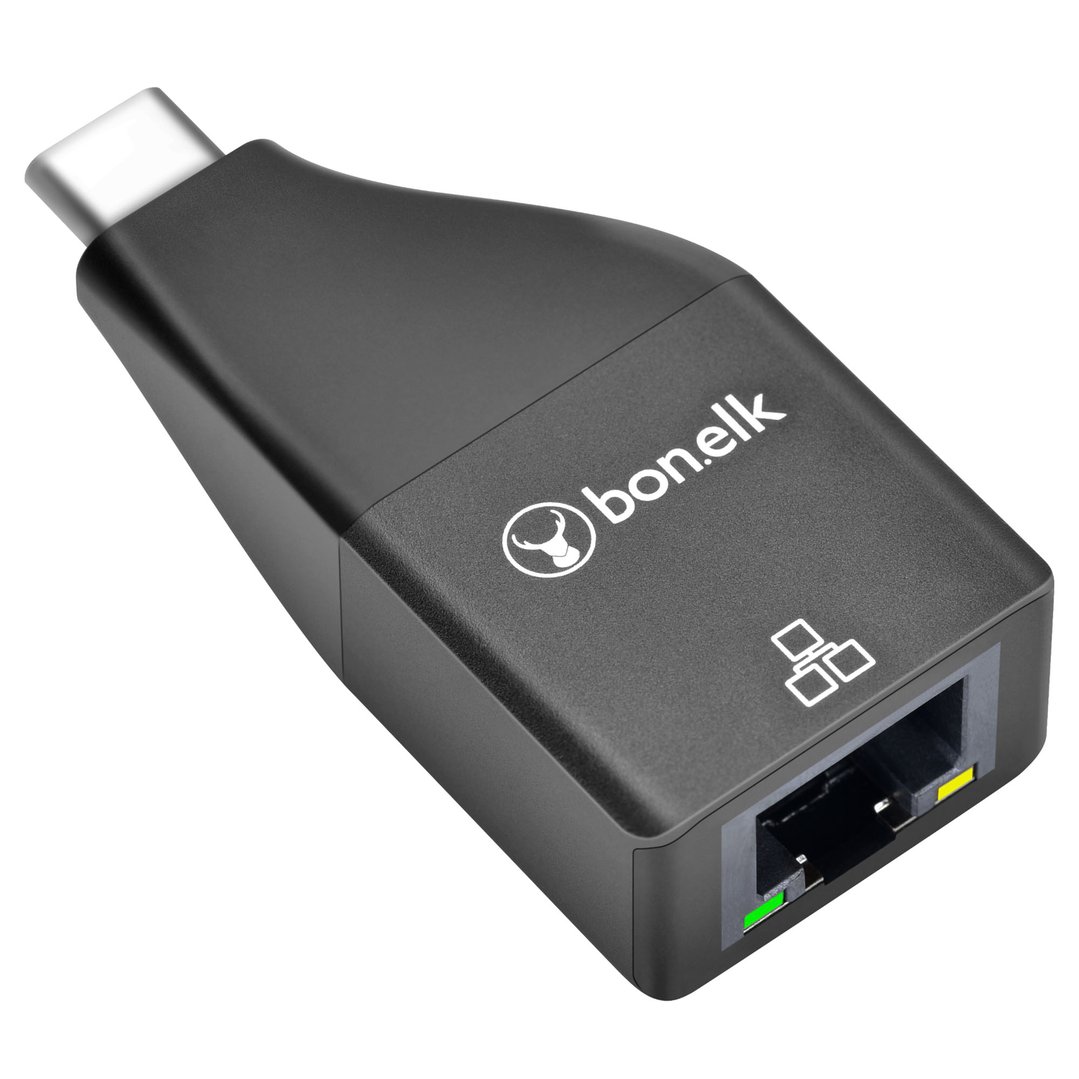 Bonelk USB-C to Gigabit Adapter Black ELK-80064-R