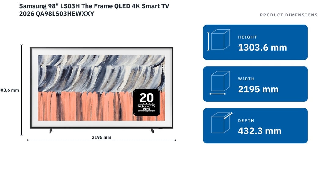 Samsung 98" LS03H The Frame QLED 4K Smart TV 2026 QA98LS03HEWXXY