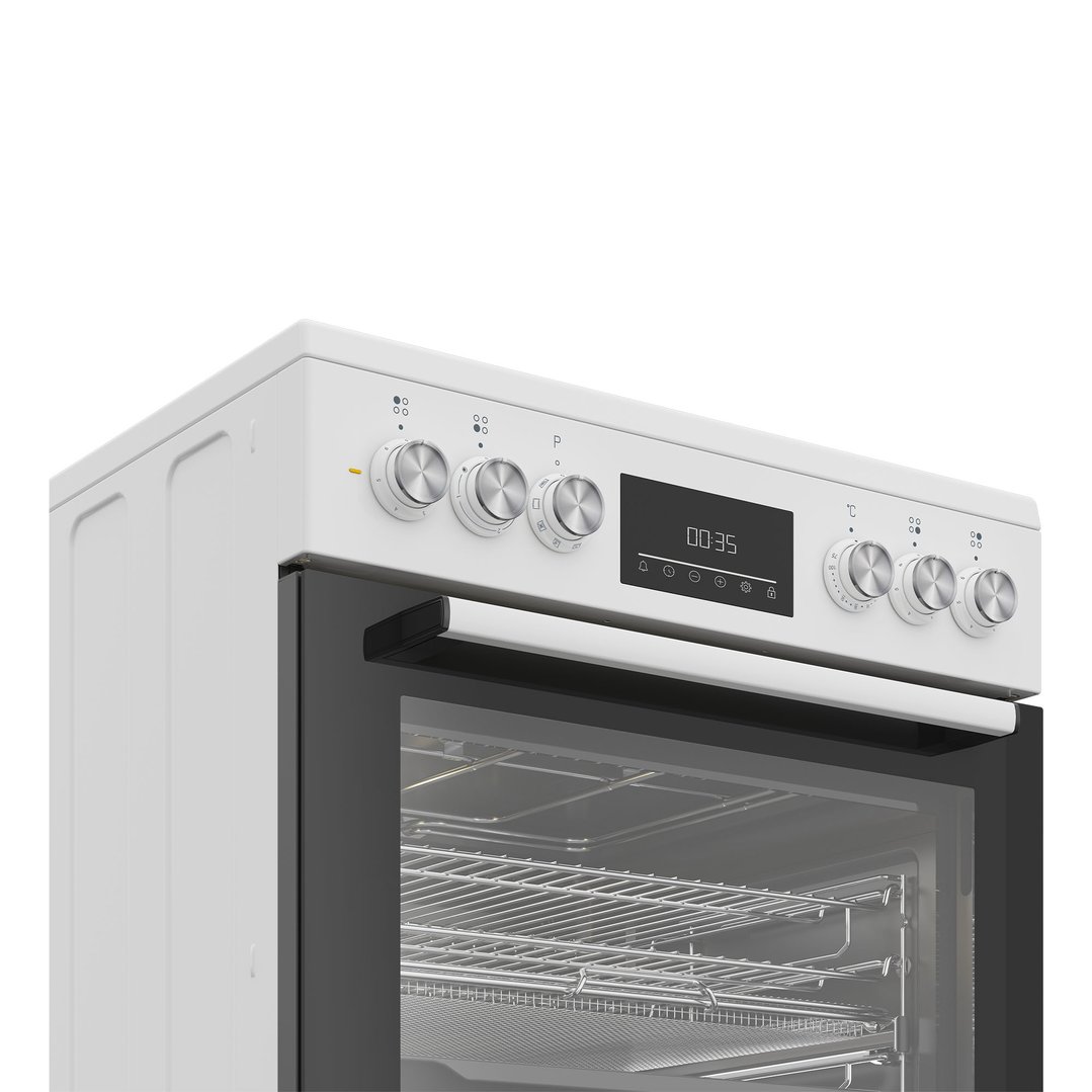 Beko Aeroperfect 60cm Freestanding Cooker with SteamAdd & Airfry and Ceramic Cooktop - White BFCB60VMW