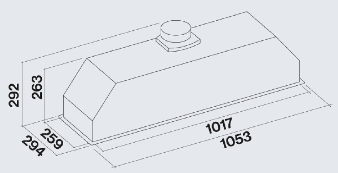 Falmec Gruppo Incasso Plus - 105cm Undermount Stainless White F3GI10W2