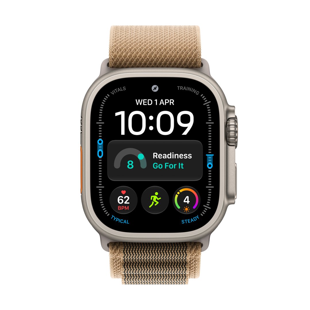 Apple Watch Ultra 4 GPS + Cellular 49mm Natural Titanium Case with Desert Alpine Loop - L MJAG4X/A