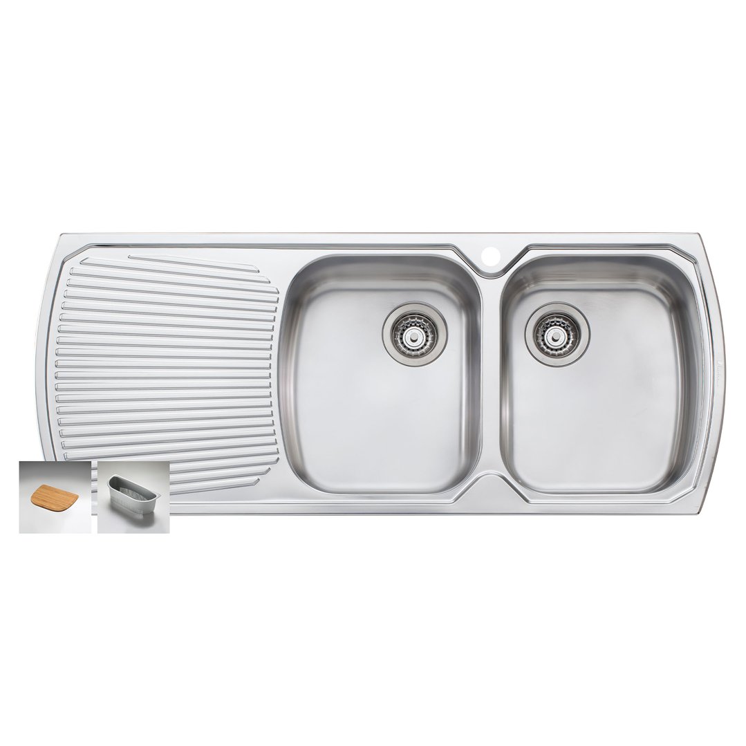 Oliveri Right-Hand Double Bowl with Drainer MO772
