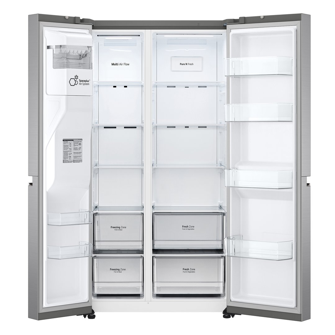 LG 635L Side by Side Fridge Non Plumbed Ice & Water Dispenser GS-N635PL