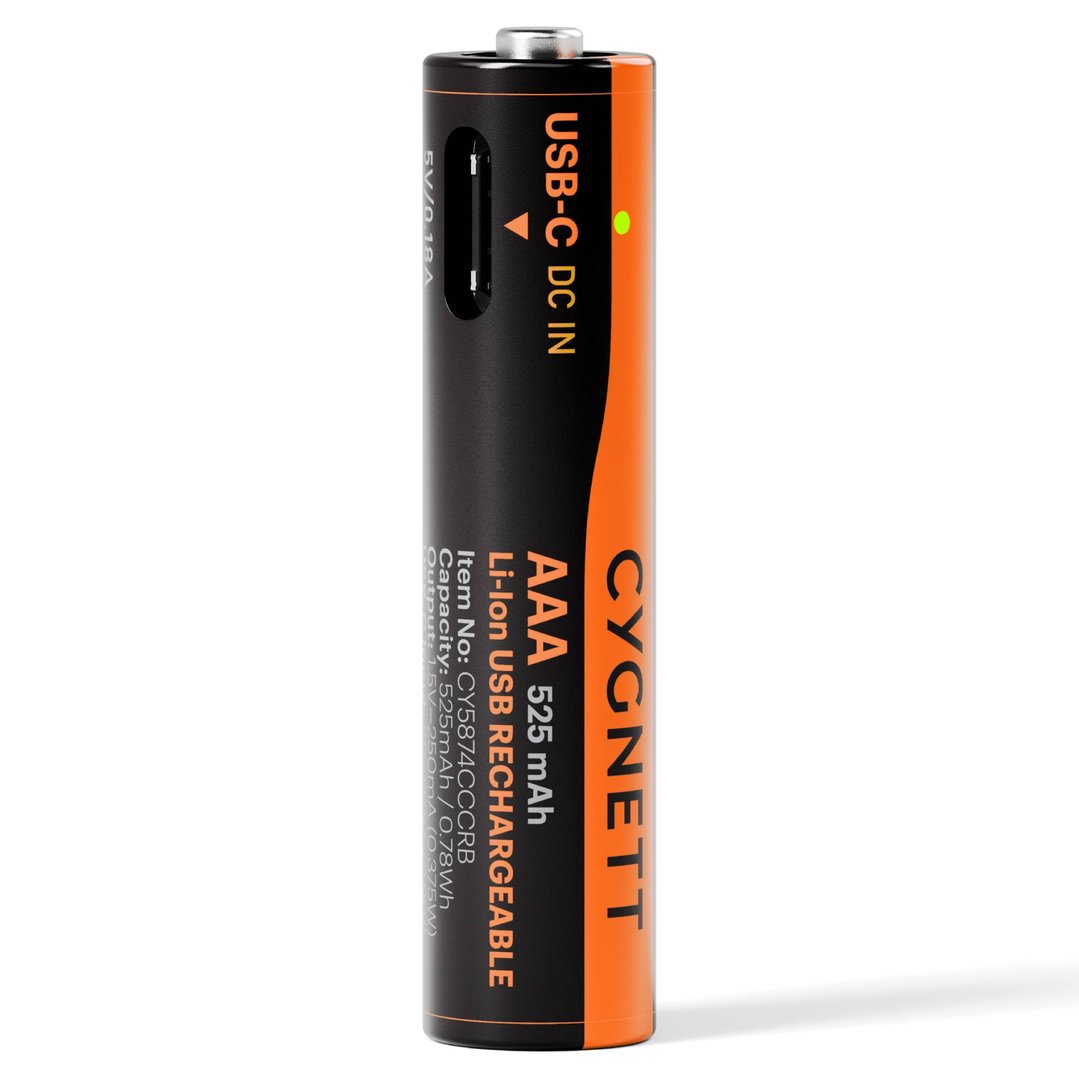 Cygnett AAA USB-C Rechargeable Battery - 4 Pack - Black CY5874CCCRB