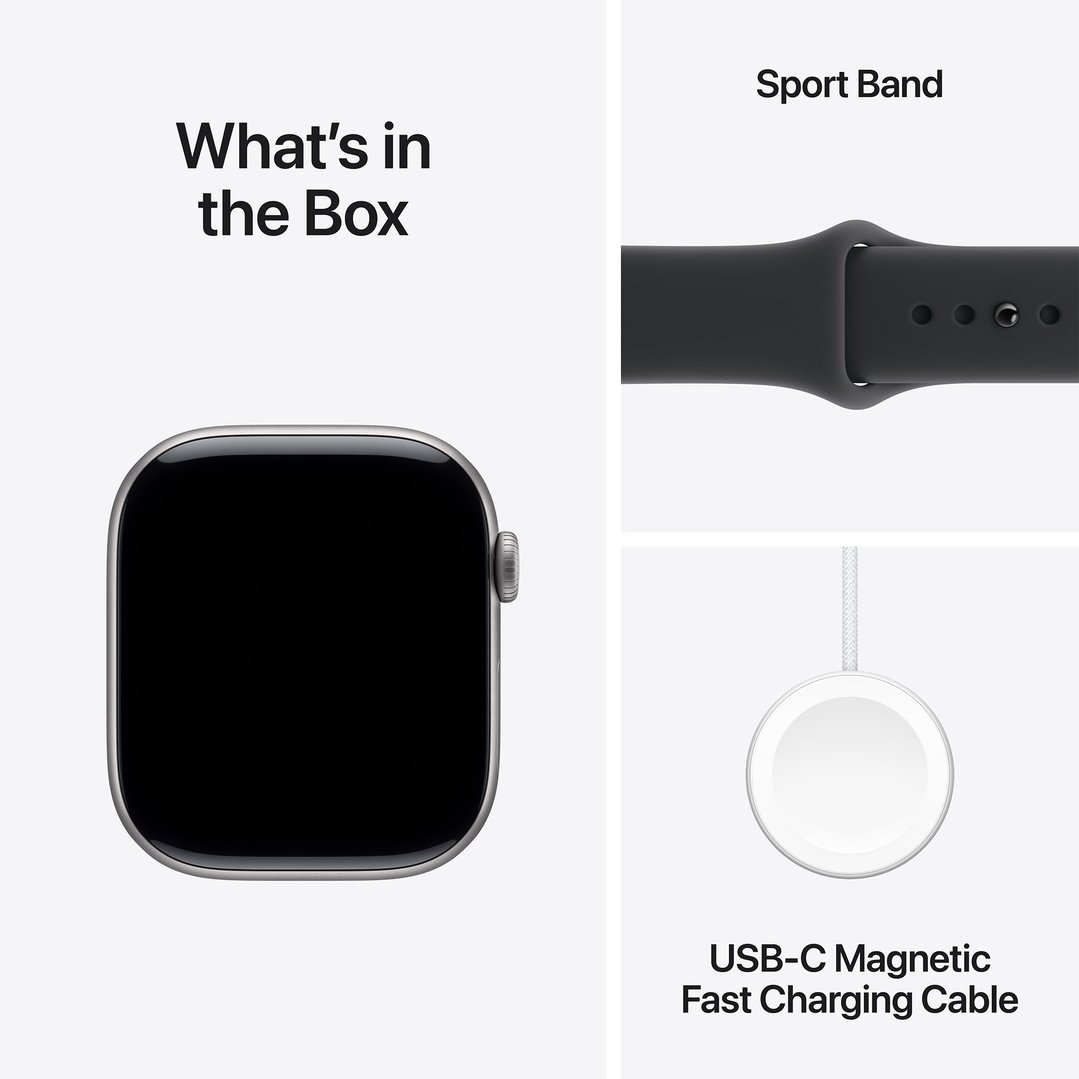 Apple Watch Series 11 46mm Space Grey Aluminium Case GPS Sport Band (M/L) (Black) MEV44X/A