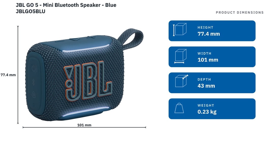 JBL GO 5 - Mini Bluetooth Speaker - Blue JBLGO5BLU