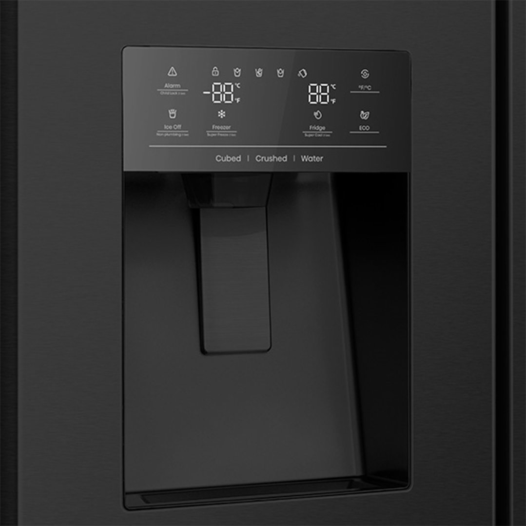 Hisense 614L PureFlat Eclipse Side-by-Side Black Fridge HRSBS613BWX