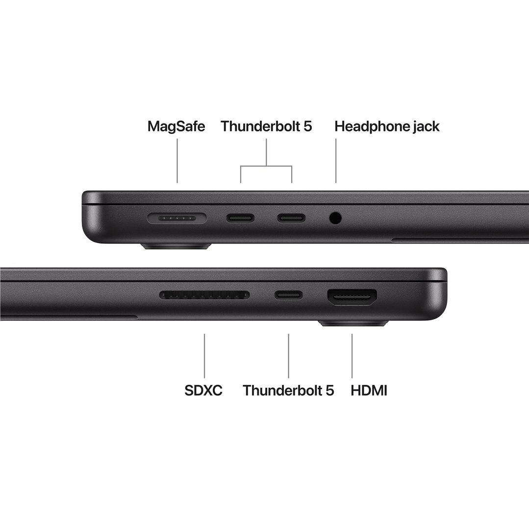 Apple 14" MacBook Pro M5 Pro chip with 15‑core CPU and 16‑core GPU, 24GB, 2TB SSD - Space Black MJLW4X/A