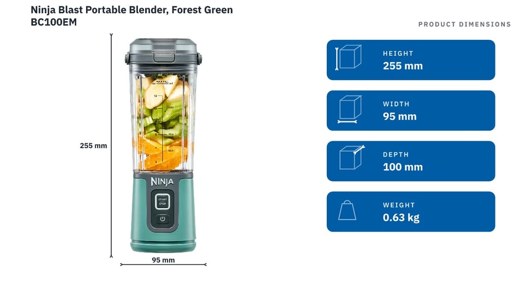 Ninja Blast Portable Blender, Forest Green BC100EM