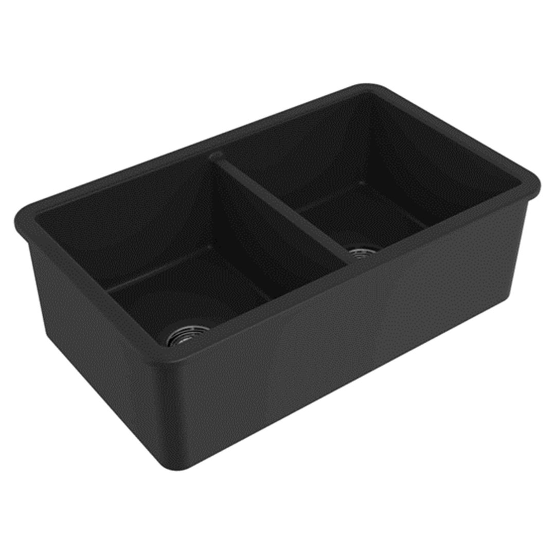 Turner Hastings Cuisine 85 x 46 Inset / Undermount Fine Fireclay Sink - Matte Black CUD85FS-MB