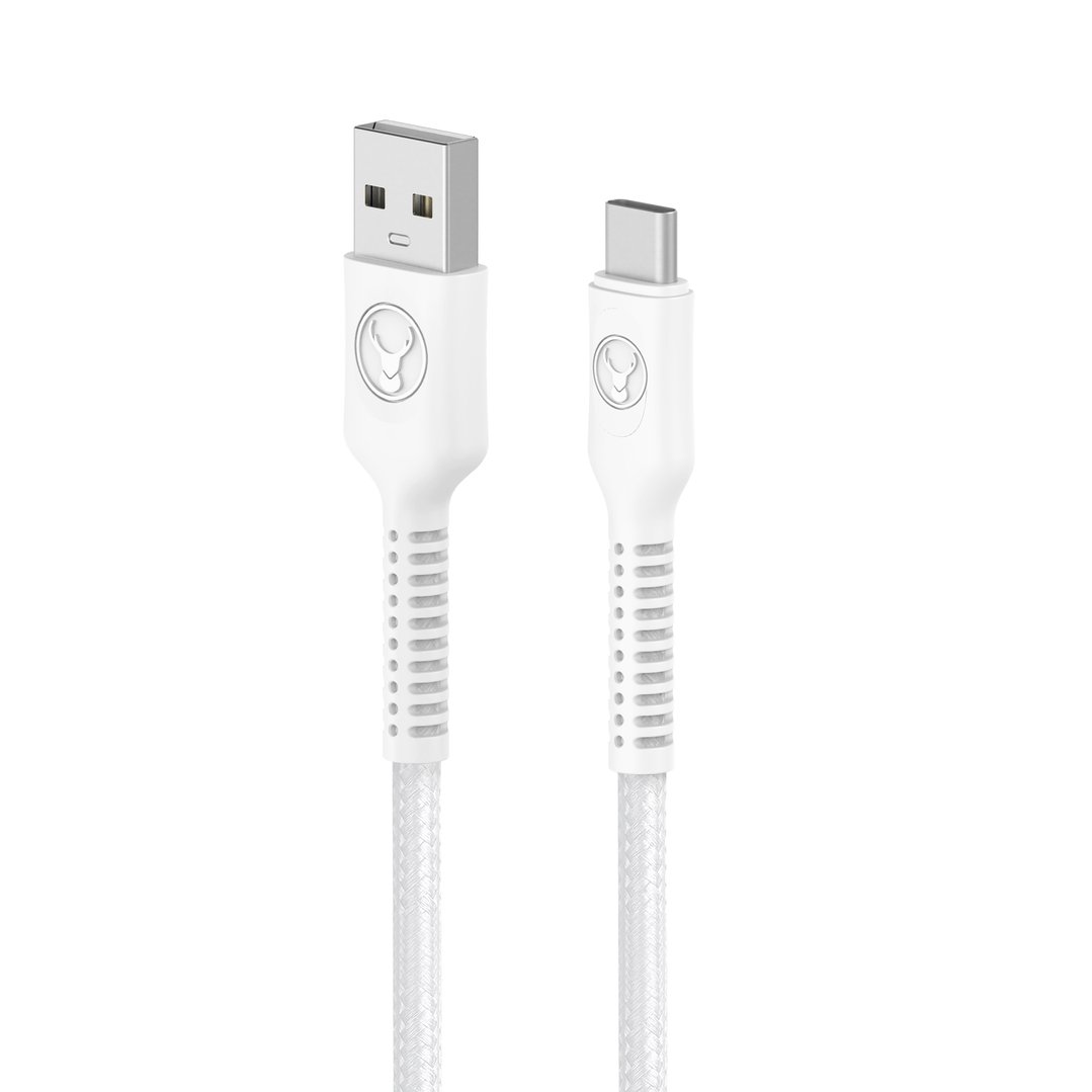 Bonelk 1.2m Long-Life Easy Grip USB-A to USB-C Cable - White ELK-05032-R