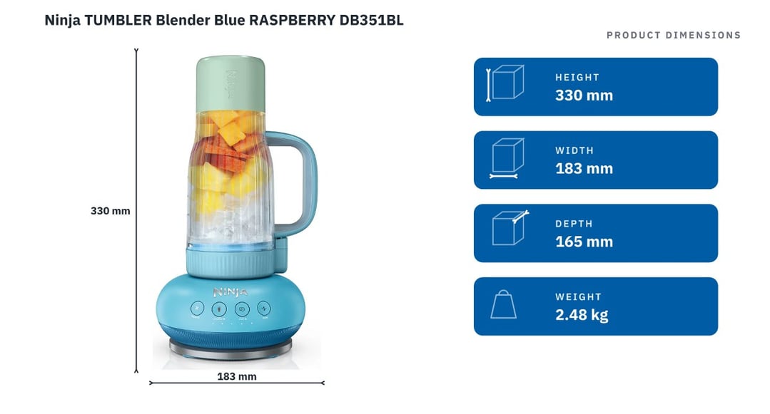 Ninja BlendBOSS Tumbler Blender - Blue Raspberry DB351BL
