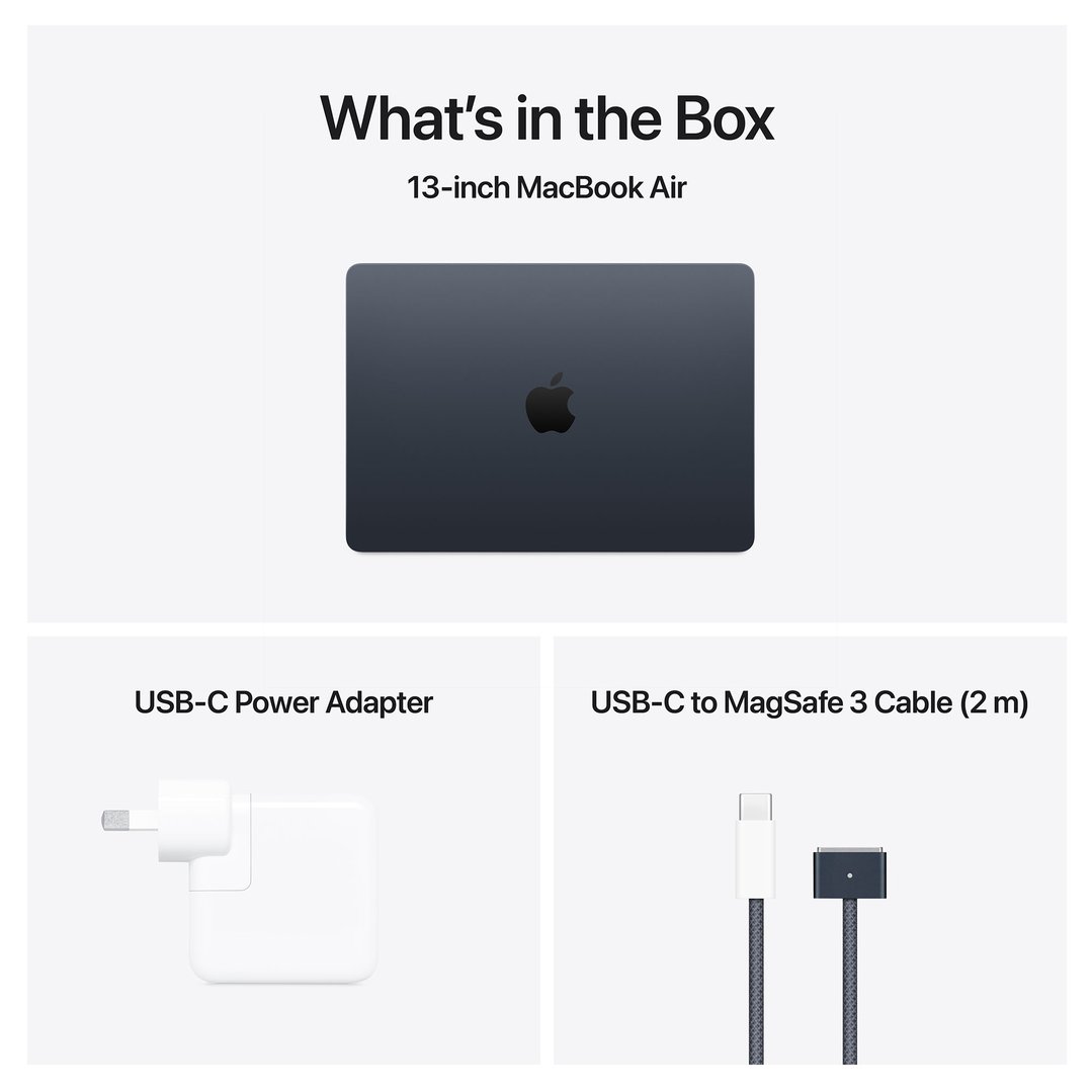 Apple 13" MacBook Air Apple M4 chip with 10-core CPU and 8-core GPU, 16GB, 256GB SSD - Midnight MW123X/A