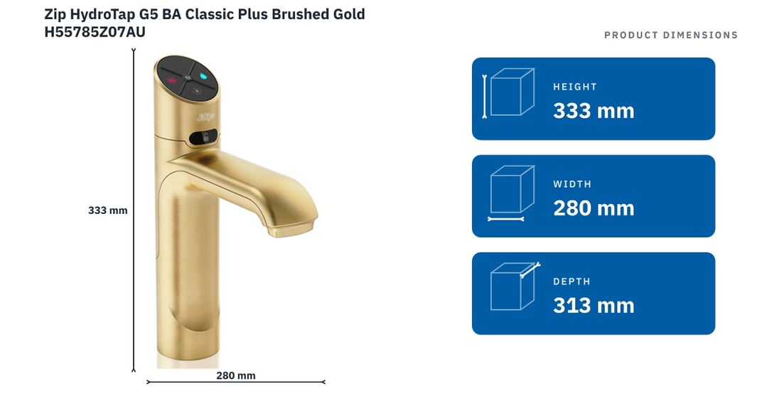 Zip HydroTap G5 BA Classic Plus Brushed Gold H55785Z07AU