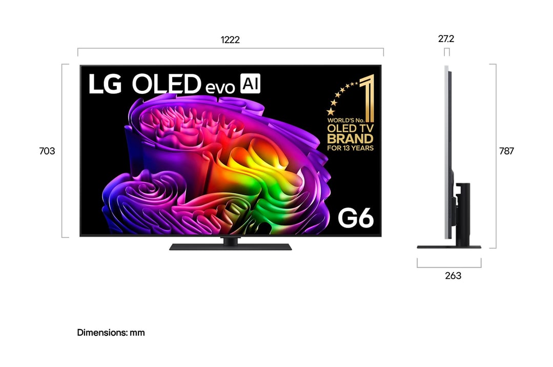 LG 55" OLEDG6 EVO AI 4K Smart TV 2026 OLED55G6PSB