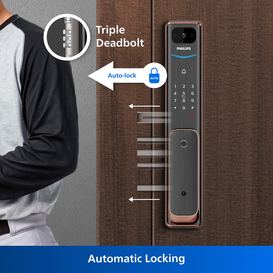 Philips Smart Wi-Fi Remote Video Intercom Mortise Door Lock - Copper ALPHA-VP-5HWS-C
