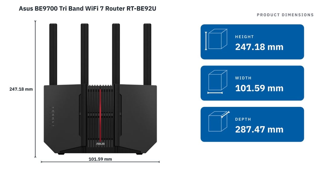 Asus BE9700 Tri Band WiFi 7 Router RT-BE92U