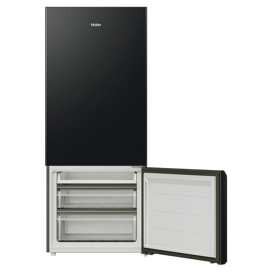 Haier Refrigerator Freezer, 70cm, 420L, Bottom Freezer, Black HRF420BC