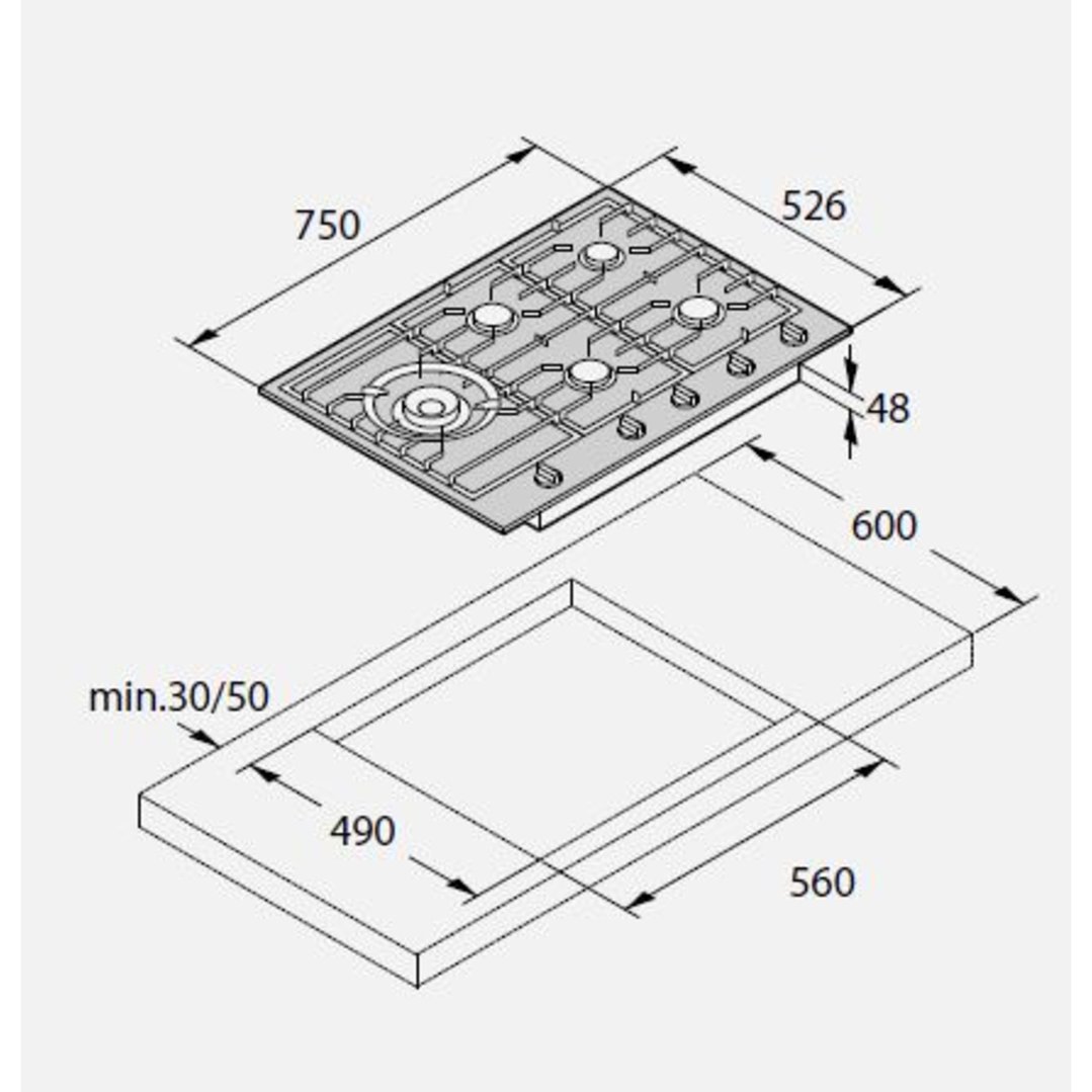 ASKO 75cm Gas Cooktop HG1776SD
