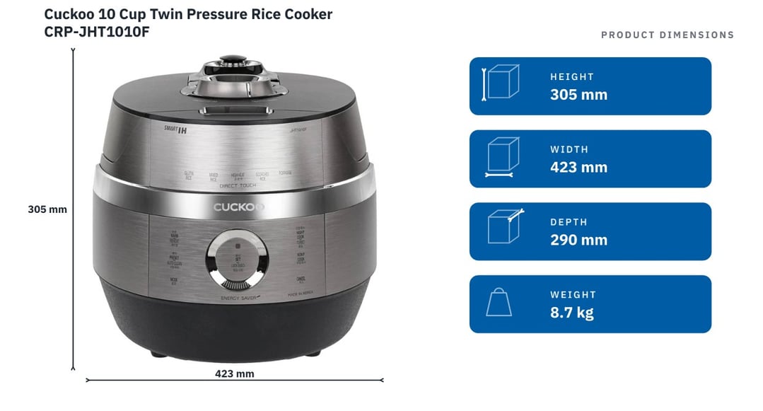 Cuckoo 10 Cup Twin Pressure Rice Cooker CRP-JHT1010F