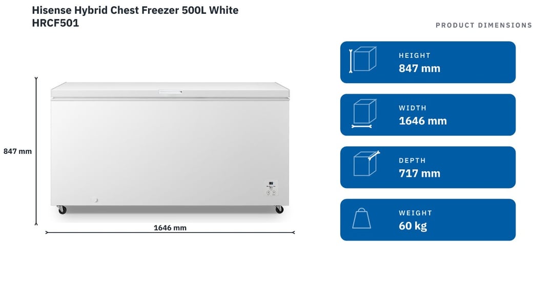 Hisense Hybrid Chest Freezer 500L White HRCF501
