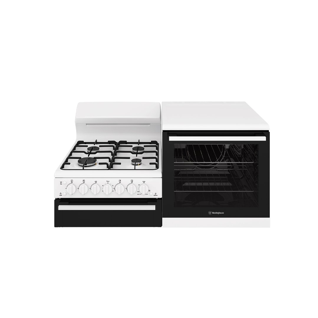 Westinghouse 110cm Elevated Gas Freestanding Cooker White WDG112WCNG-L