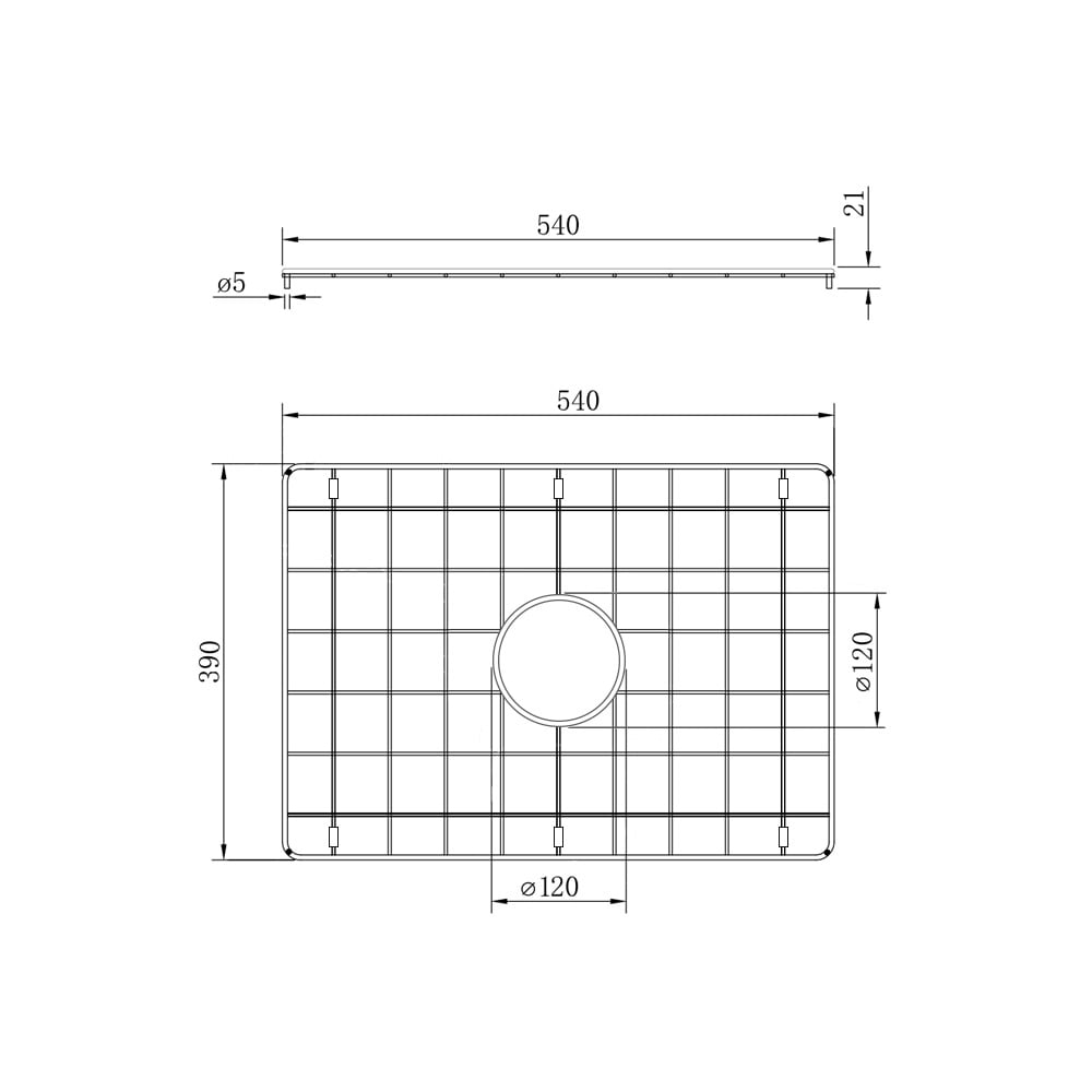 Turner Hastings Novi 60x46 Stainless Steel Grid NO60SSG