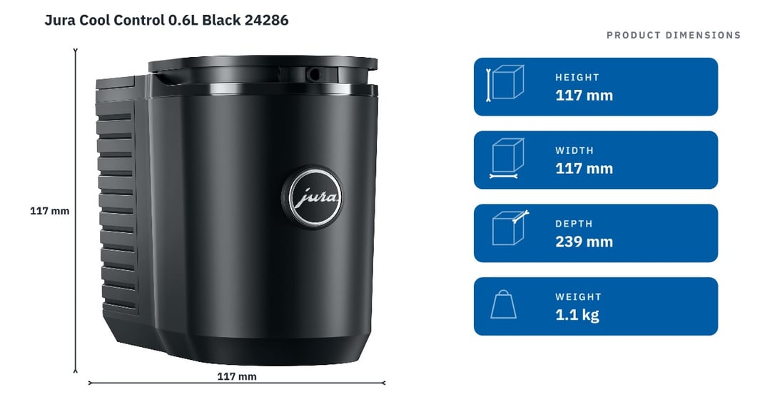 Jura Cool Control 0.6L Black 24286 — product dimensions