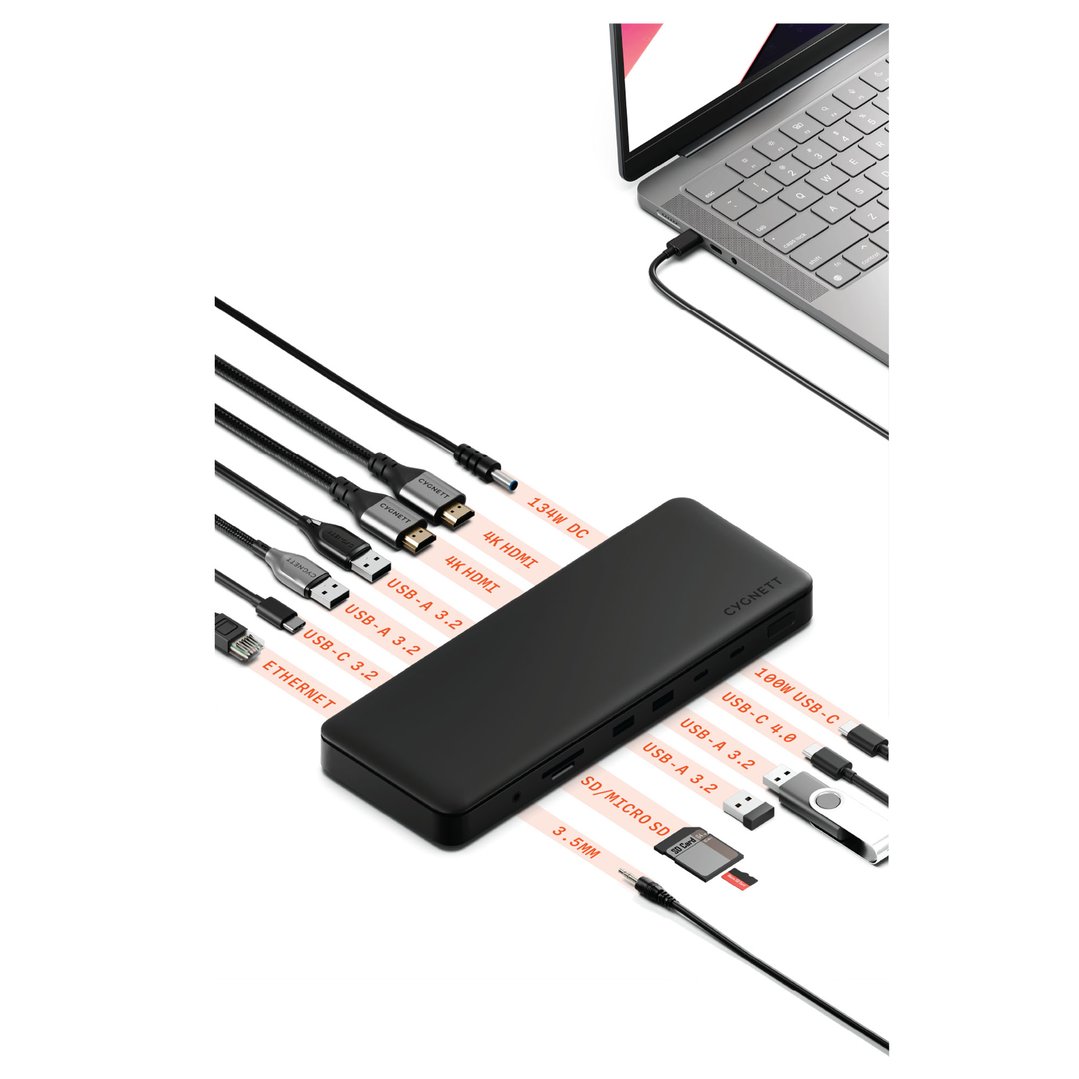 Cygnett 13-in-1 USB-C Docking Station CY5149HUB14