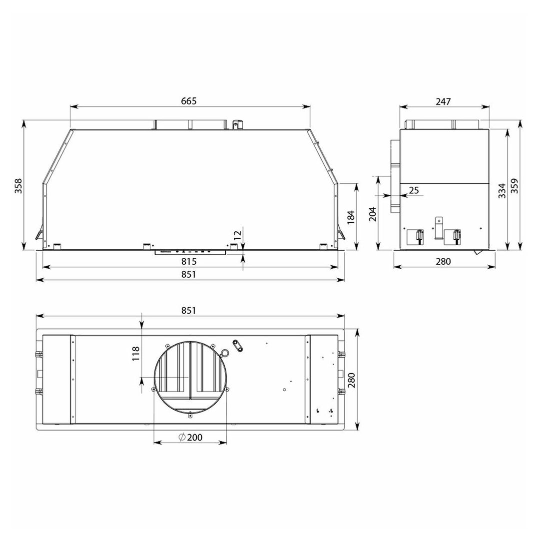 Falmec Milano+ 90 Undermount In Roof Motor FP3ML90S2IR114